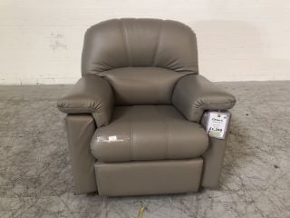 CHLOE-C OLIVE DRAB COLOURED GRADE H LEATHER SMALL ARMCHAIR RRP £1299