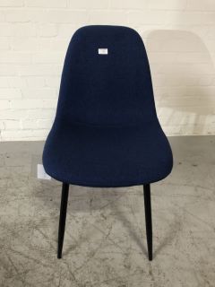 STEVENSON DARK BLUE COLOURED FABRIC CUSHIONED CHAIR