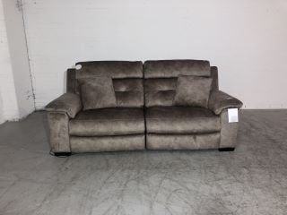 HAMBLE GREY COLOURED FABRIC 2.5 SEATER DOUBLE POWER RECLINER SOFA RRP £1849