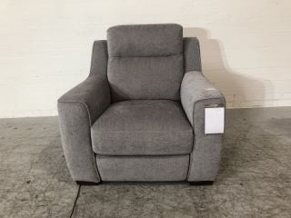 HINTON GREY COLOURED FABRIC POWER RECLINER CHAIR (POWER CABLE INCLUDED) RRP £1049