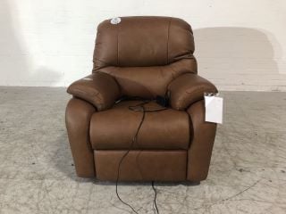 MISTRAL BROWN COLOURED GRADE N LEATHER POWER RECLINER CHAIR (POWER CABLE INCLUDED) RRP £2629