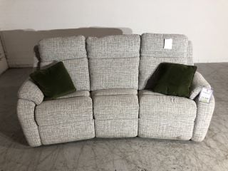 KINGSBURY OFF-WHITE COLOURED GRADE B FABRIC 3 SEATER CURVED SOFA £2349