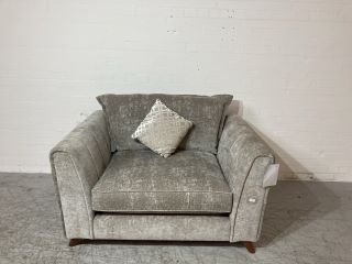 IMOGEN LIGHT GREY COLOURED MERIDIAN FABRIC SNUGGLER ARMCHAIR £1699