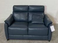 BENTLEY DARK BLUE COLOURED BXS LEATHER 2 SEATER SOFA RRP £1799