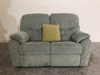 SEAFOAM GREEN COLOURED 3 SEATER POWER RECLINER SOFA (POWER CABLE INCLUDED)