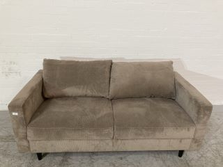 ADELAIDE NATURAL BROWN COLOURED FABRIC 2 SEATER SOFA