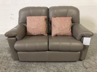 CHLOE-C TAUPE COLOURED GRADE H LEATHER 2 SEATER SOFA RRP £2129