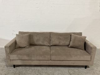 ADELAIDE NATURAL BROWN COLOURED FABRIC 2 SEATER SOFA