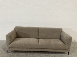 CONLEY NATURAL BROWN COLOURED FABRIC 2 SEATER SOFA