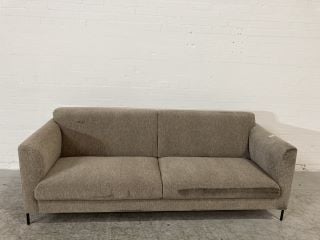 CONLEY NATURAL BROWN COLOURED FABRIC 2 SEATER SOFA