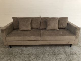 ADELAIDE NATURAL BROWN COLOURED FABRIC 2 SEATER SOFA