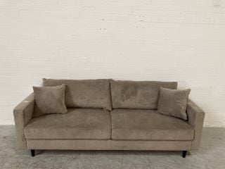 ADELAIDE NATURAL BROWN COLOURED FABRIC 2 SEATER SOFA