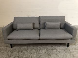 STONE BLUE COLOURED FABRIC LARGE 2 SEATER SOFA