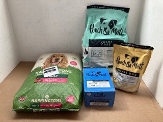 QTY OF ASSORTED PET FOOD TO INCLUDE POOCH AND MUTT JOINT CARE COMPLETE DRY FOOD & POOCH AND MUTT FISH, POTATO AND PEA COMPLETE WET FOOD - JUN 2026: LOCATION - J7