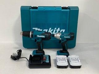 MAKITA 18V G-SERIES CORDLESS COMBI HAMMER DRILL & IMPACT DRIVER KIT MODEL: TD127D HP488D - RRP £179: LOCATION - FRONT BOOTH