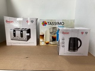 3 X APPLIANCES TO INCLUDE TASSIMO FINESSE COFFEE MACHINE IN CREAM: LOCATION - J13