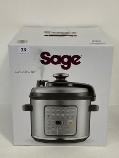 SAGE THE FAST SLOW GO MULTI COOKER IN BRUSHED STAINLESS STEEL MODEL: SPR680BSS - RRP £169: LOCATION - FRONT BOOTH