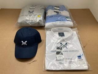 4 X ASSORTED APPAREL TO INCLUDE HALF ZIP HEATHERED STRIPE JACKET IN BLUE/WHITE - UK SIZE LARGE: LOCATION - J21