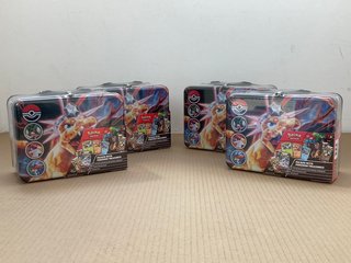 4 X TINS OF POKEMON CARDS: LOCATION - J22