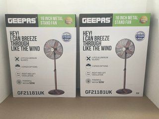 2 X 16 INCH METAL STAND FANS: LOCATION - J22