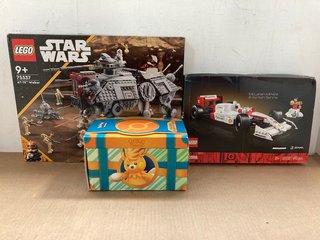 3X ASSORTED KIDS TOYS TO INCLUDE POKEMON PALDEA ADVENTURE CHEST AND LEGO MCLAREN MP4/4 AND AYRTON SENNA F1 CAR: LOCATION - I14