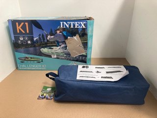 INTEX CHALLENGER K1 INFLATABLE KAYAK TO ALSO INCLUDE TIMBER RIDGE PORTABLE CAMPING BED: LOCATION - I9