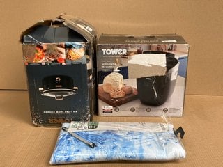 3 X ASSORTED HOUSEHOLD ITEMS TO INCLUDE TOWER FAST BAKE 2LB DIGITAL BREAD MAKER IN BLACK: LOCATION - I9