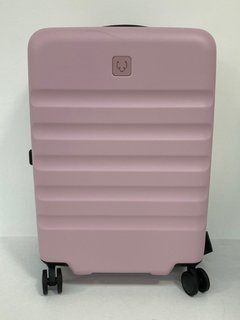 ANTLER ICON STRIPE MEDIUM HARDSHELL SUITCASE IN MOORLAND PINK - RRP £210: LOCATION - FRONT BOOTH