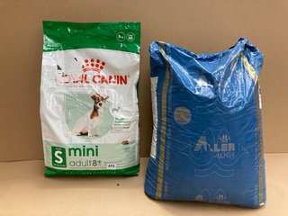 PACK OF ROYAL CANIN 8KG MINI ADULT DOG BISCUITS - BBE 13/11/25 TO ALSO INCLUDE PACK OF ALLER AQUA 25KG MASTER FISH PELLETS - BBE 27/5/25: LOCATION - I6