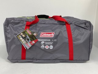 COLEMAN MEADOWOOD 4 AIR BLACKOUT TENT - RRP £560: LOCATION - FRONT BOOTH