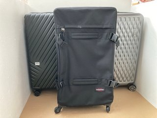 3 X ASSORTED SUITCASES TO INCLUDE ROCK LARGE HARD SHELL WHEELED SUITCASE IN BLACK: LOCATION - I3