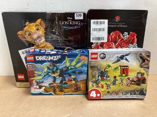 4 X ASSORTED LEGO ITEMS TO INCLUDE DISNEY THE LION KING SIMBA - MODEL 43247 - RRP £114.99: LOCATION - I2