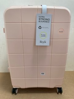 ROCK LARGE HARD SHELL WHEELED SUITCASE IN LIGHT PINK: LOCATION - I2