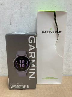 GARMIN VIVOACTIVE 5 HEALTH & FITNESS GPS SMART WATCH TO ALSO INCLUDE HARRY LIME SMART WATCH & TRUE WIRELESS STEREO EARBUDS: LOCATION - I2