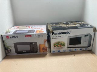 HADEN 17L MICROWAVE IN BLACK TO INCLUDE PANASONIC MICROWAVE OVEN IN SILVER: LOCATION - J3