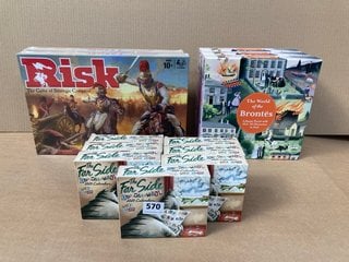 QTY OF ASSORTED JIGSAW PUZZLES/GAMES TO INCLUDE 2 X RISK THE GAME OF STRATEGIC CONQUEST: LOCATION - I1