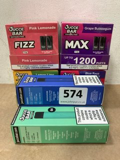 QTY OF ASSORTED VAPE ITEMS TO INCLUDE 3 X JUICE BAR VAPE KITS IN BLUE/GREEN - (PLEASE NOTE: 18+YEARS ONLY. ID MAY BE REQUIRED): LOCATION - E0