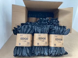 BOX OF ANSELL EDGE 126 WORK GLOVES IN BLACK - SIZE 10: LOCATION - H4