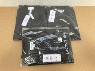 3X LACOSTE BLACK POLO T-SHIRTS UK SIZE S,M: LOCATION - H14