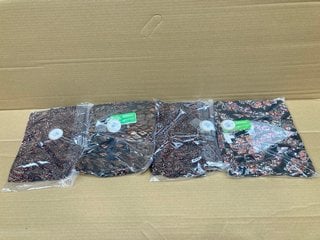 4 X ASSORTED APRICOT WOMENS CLOTHING ITEMS TO INCLUDE 2 X PAISLEY LONG SLEEVE RUFFLE TOPS IN BLACK/BROWN - UK S: LOCATION - E2