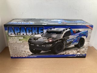 APACHE REMOTE CONTROLLED 1/10TH OFF ROAD BRUSHLESS TROPHY TRUCK - RRP: £238: LOCATION - J6