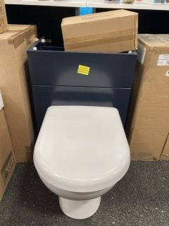 (COLLECTION ONLY) 500 X 340MM W/C UNIT IN INDIGO WITH BTW PAN & SEAT WITH CONCEALED CISTERN FITTING KIT - RRP £780: LOCATION - A2