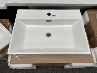 (COLLECTION ONLY) 610 X 430MM 1TH COUNTER TOP CERAMIC BASIN - RRP £215: LOCATION - A6