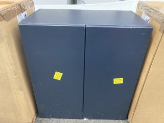 (COLLECTION ONLY) WALL HUNG 2 DOOR BATHROOM CABINET IN INDIGO 660 X 600 X 340MM - RRP £289: LOCATION - A4