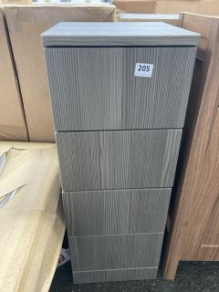 (COLLECTION ONLY) FLOOR STANDING 4 DRAWER BATHROOM CABINET IN BODEGA GREY 300 X 310 X 810MM - RRP £245: LOCATION - A3