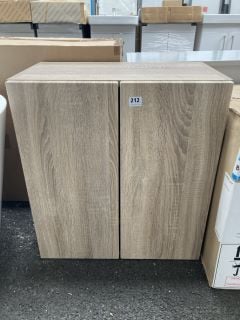 WALL HUNG 2 DOOR BATHROOM CABINET IN OAK WOOD 660 X 600 X 340MM: LOCATION - A3