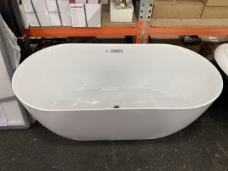 1500 X 750MM MODERN TWIN SKINNED DOUBLE ENDED FREESTANDING BATH WITH INTEGRAL CHROME SPRUNG WASTE & OVERFLOW - RRP £1026: LOCATION - B2