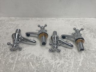 SET OF MATCHING TRADITIONAL STYLE BATH/BASIN PILLAR TAPS IN CHROME - RRP £225: LOCATION - RACKING 1