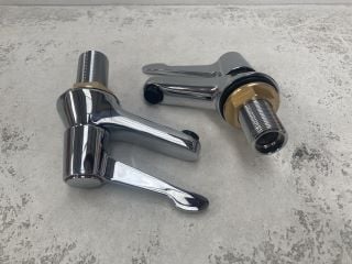 PAIR OF LEVER ACTION BASIN PILLAR TAPS IN CHROME - RRP £175: LOCATION - RACKING 1