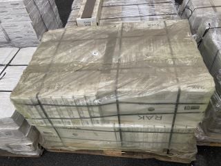 PALLET OF RAK INTERIOR/EXTERIOR PORCELAIN TILES IN OFF WHITE RELIEF APPROX 40M2 IN TOTAL - RRP £1365: LOCATION - A1 (KERBSIDE PALLET DELIVERY)